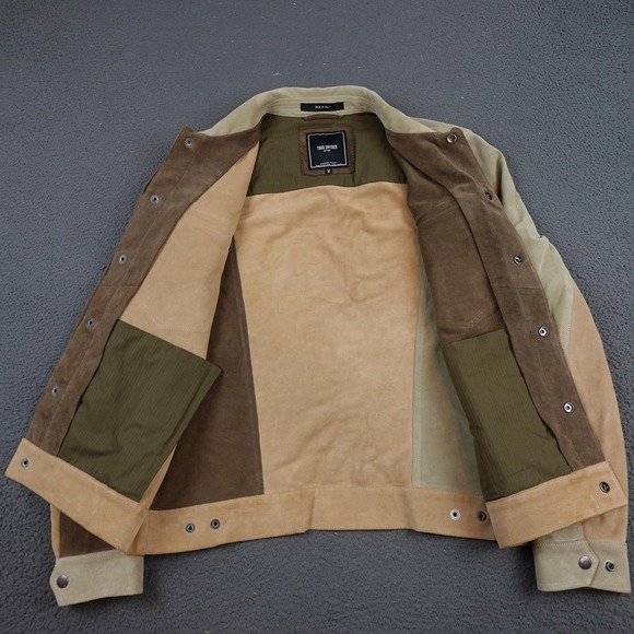 Todd Snyder Dylan Jacket Mens Medium Brown Suede Western Colorblock Italy - Picture 5 of 13